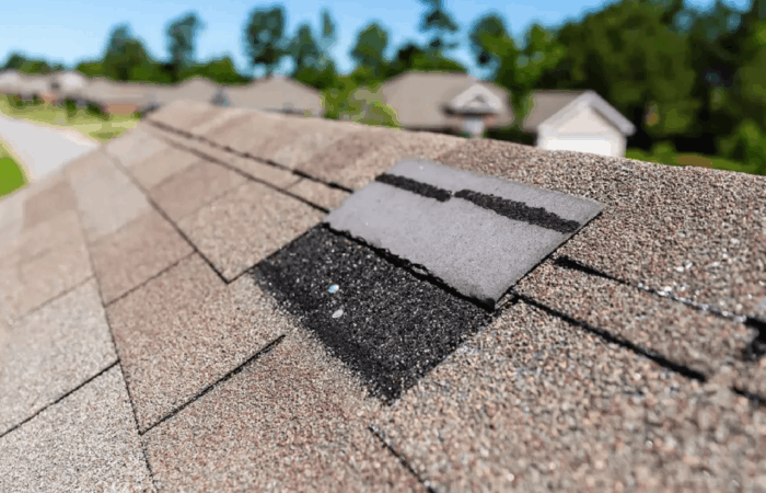 missing shingles